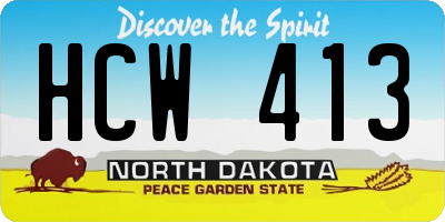ND license plate HCW413