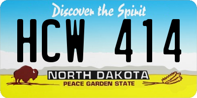 ND license plate HCW414