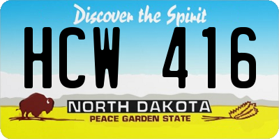 ND license plate HCW416