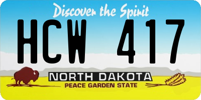 ND license plate HCW417