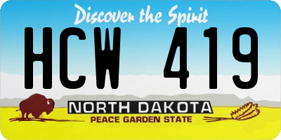 ND license plate HCW419
