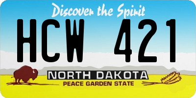 ND license plate HCW421