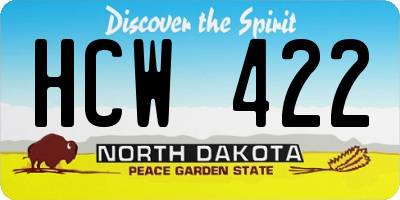 ND license plate HCW422