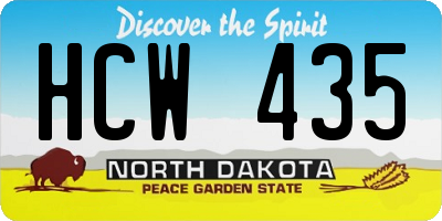 ND license plate HCW435