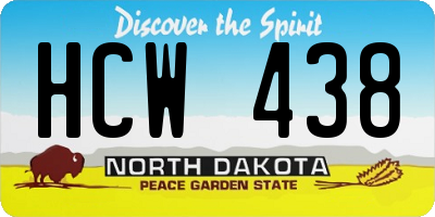 ND license plate HCW438