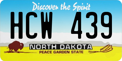 ND license plate HCW439