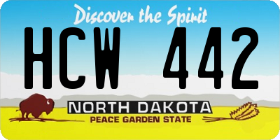 ND license plate HCW442