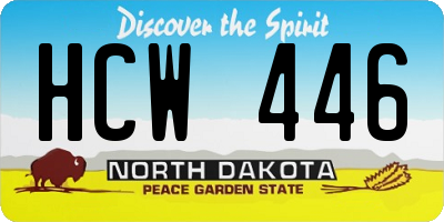 ND license plate HCW446