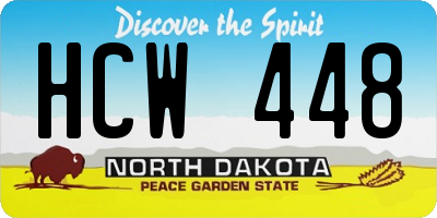 ND license plate HCW448
