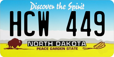 ND license plate HCW449