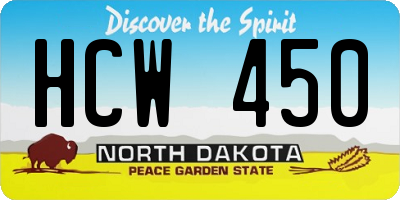 ND license plate HCW450