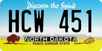 ND license plate HCW451