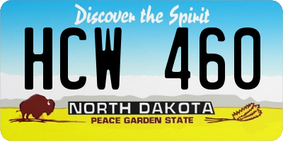 ND license plate HCW460