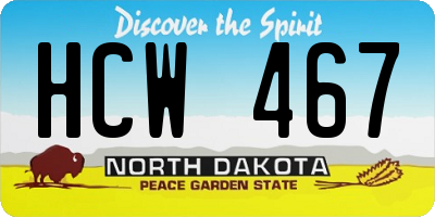ND license plate HCW467