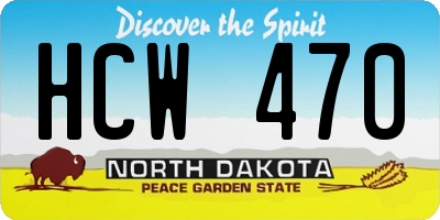 ND license plate HCW470