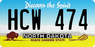 ND license plate HCW474