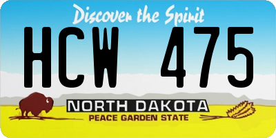 ND license plate HCW475