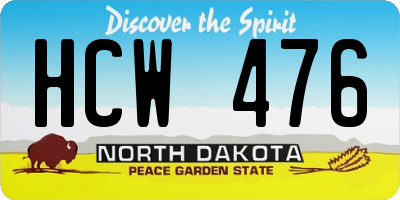 ND license plate HCW476
