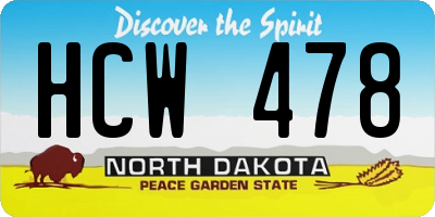 ND license plate HCW478