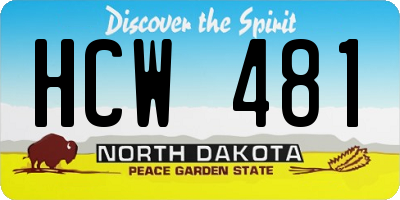 ND license plate HCW481