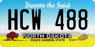 ND license plate HCW488