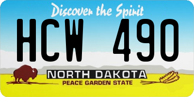 ND license plate HCW490