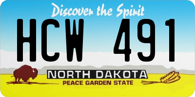 ND license plate HCW491
