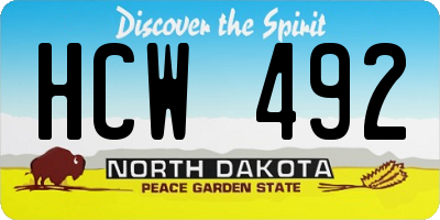 ND license plate HCW492