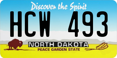 ND license plate HCW493