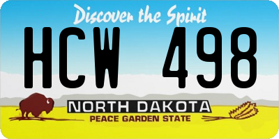 ND license plate HCW498