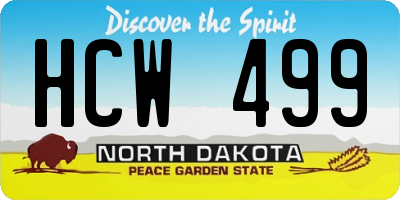 ND license plate HCW499