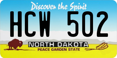 ND license plate HCW502