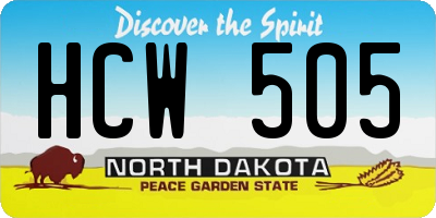 ND license plate HCW505