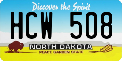 ND license plate HCW508