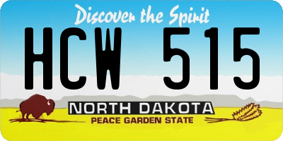 ND license plate HCW515