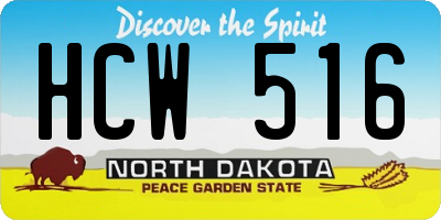 ND license plate HCW516
