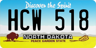ND license plate HCW518