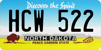 ND license plate HCW522