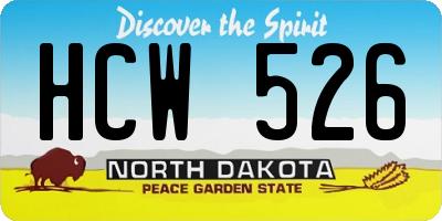 ND license plate HCW526