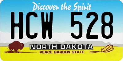 ND license plate HCW528