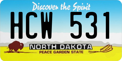 ND license plate HCW531