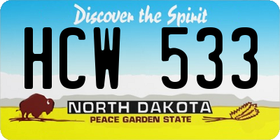 ND license plate HCW533