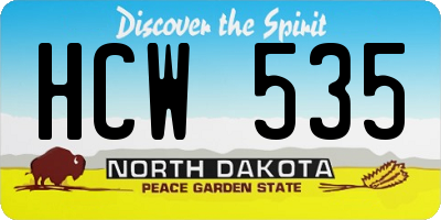 ND license plate HCW535