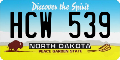 ND license plate HCW539