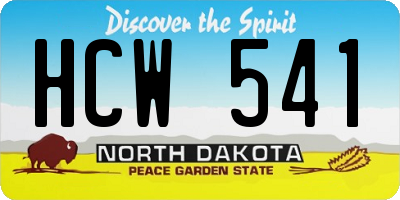 ND license plate HCW541