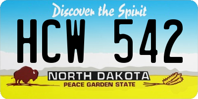 ND license plate HCW542