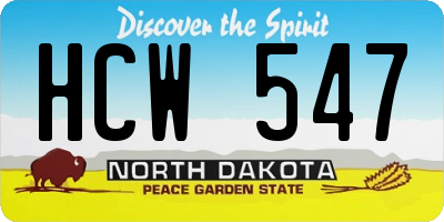 ND license plate HCW547