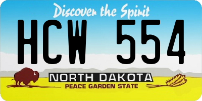 ND license plate HCW554
