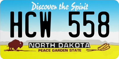 ND license plate HCW558