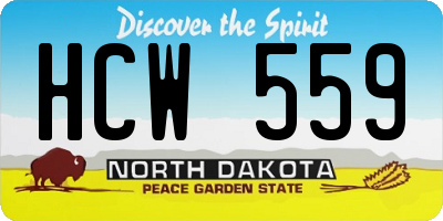 ND license plate HCW559